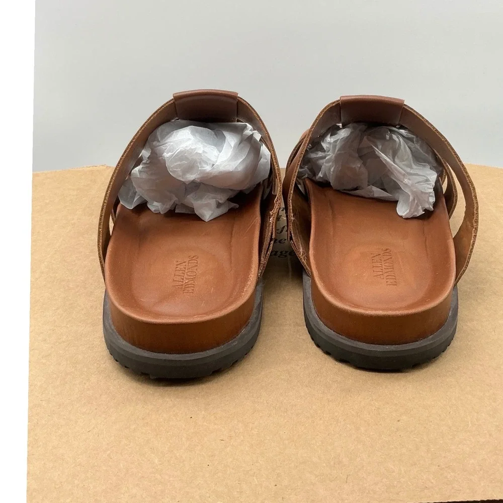 Allen Edmonds Mens 6958 Leather Slide Sandals Brown Fisherman Strappy 11 D